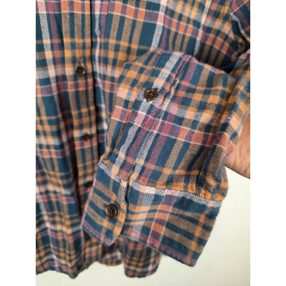 Pact Mens Plaid Button Shirt Long Sleeve‎ Cotton Casual Top Size Medium